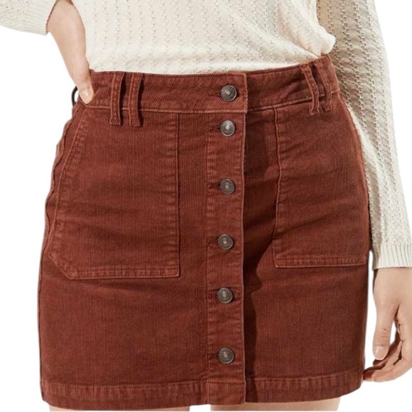 American Eagle Outfitters Dresses & Skirts - American Eagle (AEO) Brown High Rise Stretch Corduroy Mini Skirt ~ Sz 4 ~ NWOT